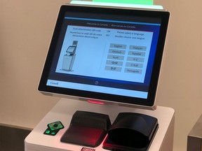 Digital kiosks at the YYC Calgary International Airport.