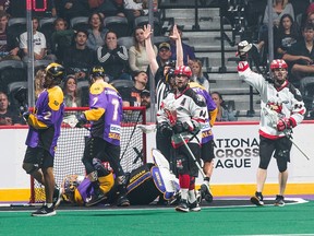 The Calgary Roughnecks began their playoff run with a 12-11 victory over the Seals in San Diego last night. Submitted photo.