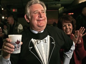 On December 2, 2006, the St. Louis Hotel, which was built in 1914, will be closed for good. This is a story about the hotel, its memories, the  people who have worked there, and its tavern patrons. Pictured is Premier Ralph Klein making a toast to the St Louis Hotel during a farewell party in his honour.
