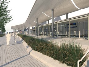 Proposed redesign of the Stampede/Victoria Park CTrain station.