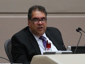 Mayor Naheed Nenshi was photographed during a special City Council meeting following a rally outside City Hall protesting huge hikes in business taxes on Monday morning June 10, 2019. Gavin Young/Postmedia