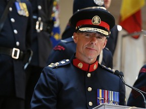 New Calgary Police Service Chief Constable Mark Neufeld was photographed after being sworn in at the Calgary Central Library on Monday, June 10, 2019. Gavin Young/Postmedia