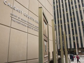 The Calgary Courts Centre in Calgary, Alta., Monday, March 11, 2019. A trial has been delayed for a man charged in the death of his four-year-old daughter in Calgary. A trial was to begin Monday for Oluwatosin Oluwafemi, but a defence lawyer requested an adjournment due to a colleague's medical emergency.