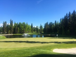 Hole 2 of Wes Gilbertson’s Awesome 18 — the picturesque second on the Hawk Course at Priddis Greens & Country Club.