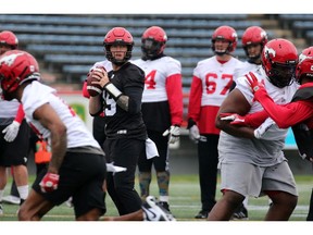 Calgary Stampeders quarterback Bo Levi Mitchell lines up a pass during practise at McMahon Stadium in Calgary, Thursday June 27, 2019.  Gavin Young/Postmedia
