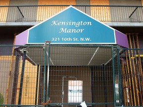 The Kensington Manor apartment building at 321 10 St NW in Calgary was evacuated in November 2017 due to structural concerns. Now the city is said to be spending $18,000 per month to maintain it's safety.  Monday, June 3, 2019. Dean Pilling/Postmedia