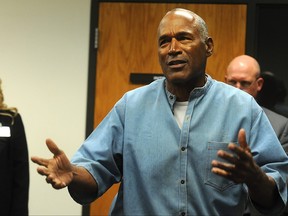 In this file photo, O.J. Simpson attends a parole hearing at Lovelock Correctional Center on July 20, 2017 in Lovelock, Nevada. (Jason Bean-Pool/Getty Images)