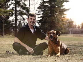 Rosco was inducted into the Purina Animal Hall of Fame. The three-year-old Shepherd mixed breed from Calgary is being credited with helping save the life of Bryan Ouellette, the father of its owner, Brittany Ouellette. Bryan Ouellette and Rosco. Credit: Purina Canada