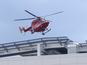 STARS air ambulance lands at the Foothills hospital in Calgary on Monday, June 24, 2019. Darren Makowichuk/Postmedia