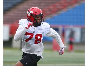 Receiver Aaron Peck will get one last chance to show what he's got during Friday's pre-season game in Vancouver. Photo by Jim Wells/Postmedia.