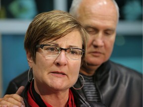 Brenda and Jody Weise, parents of Brett Wiese, a University of Calgary student who was stabbed to death on Jan. 12, 2013. They were photographed outside the Calgary Courts Centre in 2015.