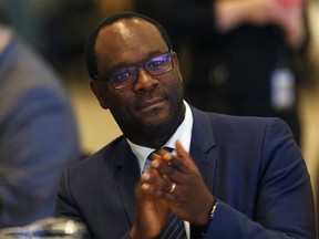 Minister of Municipal Affairs Kaycee Madu is seen at the Edmonton Chamber of Commerce's Mayor’s State of the City Address luncheon at Edmonton Convention Centre in Edmonton, on Wednesday, May 8, 2019. Photo by Ian Kucerak/Postmedia