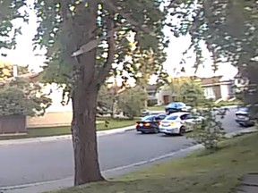 Calgary police are looking for the black BMW pictured here in relation to a shooting that happened in Rundle.