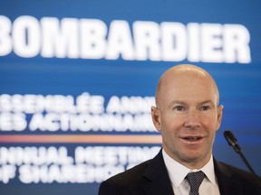 Bombardier president and CEO Alain Bellemare attends the company's annual general meeting in Montreal, Thursday, May 2, 2019.