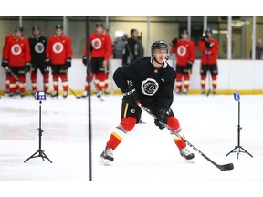 Carl-Johan Lerby skates during an on ice session at the Calgary Flames development camp at Winsport in Calgary on Thursday, July 4, 2019. Jim Wells/Postmedia