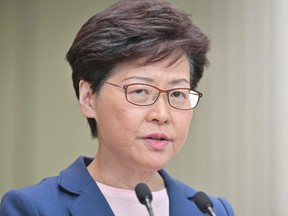 Hong Kong's pro-Beijing leader Carrie Lam announced that a widely loathed proposal to allow extraditions to the Chinese mainland "is dead" at a press conference at the government headquarters in Hong Kong on Tuesday, July 9, 2019.