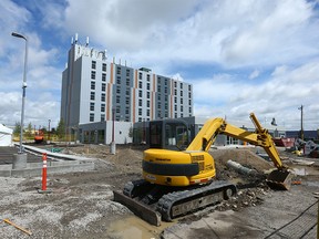 The former Quality Inn on Edmonton Tr near McKnight Blvd NE is shown in Calgary Tuesday, July 16, 2019. Renovations are underway to turn Centre 4800, a former hotel in northeast Calgary, into a supportive affordable housing development. Once complete, the building will provide 79 units ranging from studios to two-bedroom apartments for individuals and families needing supportive affordable housing. Jim Wells/Postmedia
