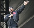 Drake addresses the Toronto Raptors during a rally at Toronto city hall Nathan Phillips Square. (John E. Sokolowski-USA TODAY Sports)