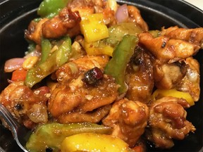 Szechuan spicy chicken in clay pot from Tea Pot Chinese Bistro.