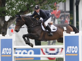 McLain Ward rides Noche de Ronda to victory in the  ATCO Connect 1.50m at Spruce Meadows on Friday, July 5, 2019.