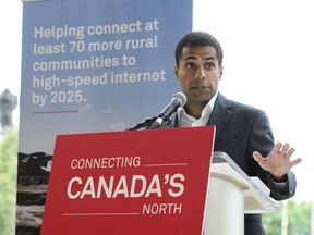 Alykhan Velshi, vice president of corporate affairs at Huawei Canada, speaks during a press conference in Ottawa on Monday, July 22, 2019.