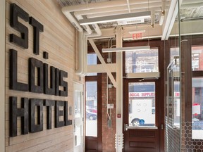 The entrance to the newly-renovated St. Louis Hotel in Calgary, Alta., on Friday, July 29, 2016. The three-storey hotel was originally built in 1914, and went through a major renovation in 1959. Elizabeth Cameron/Postmedia