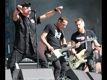 Hugh Dillon, lead singer of the band 'The Headstones', performs to a sold out crowd at the 2019 Stampede Roundup featuring Blondie and Billy Idol, at Shaw Millennium Park Wednesday, July 10, 2019. Dean Pilling/Postmedia