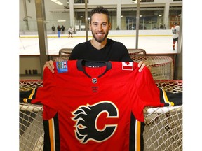 The Calgary Flames new goalie, Cam Talbot, was introduced to the media during their annual development camp at WinSport Canada in Calgary on Saturday. Photo by Darren Makowichuk/Postmedia.