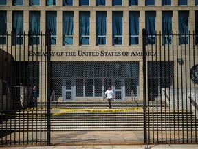 In this file photo taken on October 3, 2017, the U.S. embassy is viewed in Havana.(YAMIL LAGE/AFP/Getty Images)