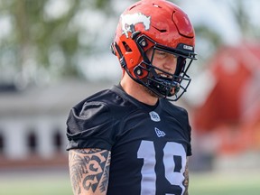 Calgary Stampeders quarterback Bo Levi Mitchell participates in team practice at McMahon Stadium on Tuesday, August 6, 2019. Azin Ghaffari/Postmedia Calgary