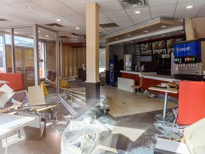 Pictured is the KFC on 17 Ave. and 12 Street S.W. ,closed for maintenance after a vehicle drove into the restaurant the day before, photographed on Tuesday, August 6, 2019. Azin Ghaffari/Postmedia Calgary