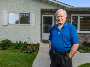 City of Calgary Councillor Ray Jones poses for a photo at his house in Calgary on Wednesday, August 14, 2019. Coun. Jones is recovering from four broken ribs and a concussion following a fall in his driveway this past June. Azin Ghaffari/Postmedia Calgary
