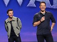 Tom Holland and Chris Pratt of 'Onward' took part today in the Walt Disney Studios presentation at Disneys D23 EXPO 2019 in Anaheim, Calif. 'Onward' will be released in U.S. theaters on March 6, 2020.