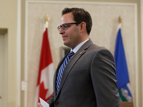 Demetrios Nicolaides is sworn in as Minister of Advanced Education during the swearing in of Premier Jason Kenney's government at Government House in Edmonton, on Tuesday, April 30, 2019. Photo by Ian Kucerak/Postmedia