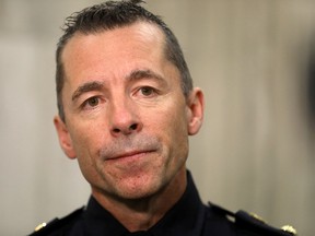 Calgary Chief Constable Mark Neufeld during his first Calgary Police Commission public meeting in Calgary on Tuesday, June 25, 2019.