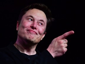 Tesla CEO Elon Musk speaks during the unveiling of the new Tesla Model Y in Hawthorne, California on March 14, 2019.