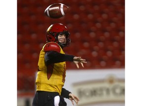 University of Calgary Dino's Football QB, Adam Sinagra during practice at McMahon stadium in Calgary on Wednesday November 7, 2018. Darren Makowichuk/Postmedia