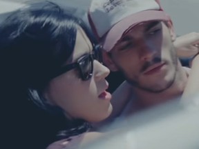Singer Katy Perry and actor Josh Kloss appear in Perry's music video for her song "Teenage Dream." (Katy Perry/YouTube screengrab)