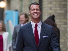 Canada’s Sports Hall of Fame’s Honoured Member Mark Tewksbury  at the red carpet arrivals for Canada’s Sports Hall of Fame 2015 Induction Celebrations  held at Ryerson’s Mattamy Athletic Centre in Toronto, Ont. on Wednesday October 21, 2015. Ernest Doroszuk/Toronto Sun/Postmedia Network