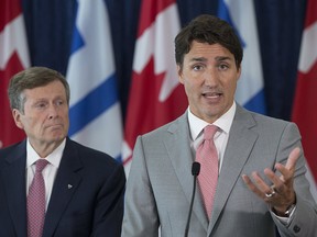 Toronto Mayor John Tory invited Prime Minister Trudeau to discuss measures to deal with gun violence in the city, at Toronto City Hall on Tuesday Aug. 13, 2019.