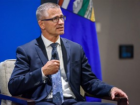 Travis Toews, President of Treasury Board and Minister of Finance, speaks about AlbertaÕs Finance at a Conversation with Calgary Chamber on Wednesday, September 4, 2019. Azin Ghaffari/Postmedia Calgary