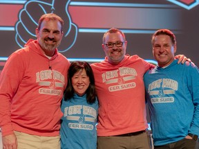 FROM LEFT: 'I Got Mind' President Bob Wilkie;  Dr. Emily Wong from Hull Services; mental health clinician Shawn O’Grady; and former-NHLer Kelly Hrudey. Supplied photo.