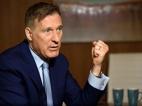 The leader of the PeopleÕs Party of Canada (PPC) Maxime Bernier during an interview with Postmedia reporter Alanna Smith at Calgary Airport Marriott on Thursday, September 26, 2019. Azin Ghaffari/Postmedia Calgary