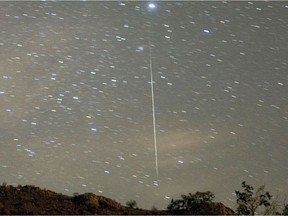 The Geminid meteor shower peaks this year on Wednesday and Thursday, Dec. 13 and 14, 2017. A fireball believed to meteor streaked across the Edmonton area skies on Saturday