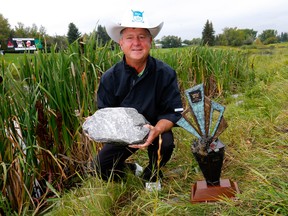 Wes Short Jr. is the winner of the Shaw Charity Classic at the Canyon Meadows Golf and Country Club thanks to hitting a rock on his approach shot on 18 in Calgary on Sunday, September 1, 2019. Darren Makowichuk/Postmedia