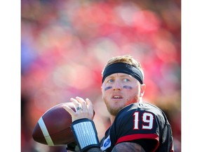 Calgary Stampeders quarterback Bo Levi Mitchell against the Edmonton Eskimos during CFL football in Calgary on Monday. Photo by Al Charest/Postmedia.