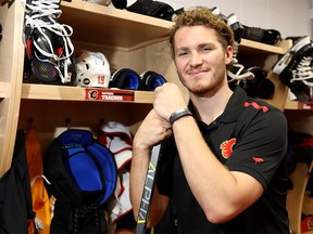 Calgary Flames Matthew Tkachuk back at the Scotiabank Saddledome after signing a new contract in Calgary on Wednesday, September 25, 2019. Darren Makowichuk/Postmedia