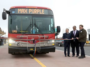 MAX Purple rapid bus route launched in Calgary on Nov. 15, 2018.