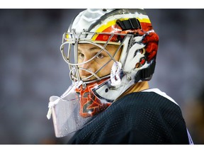 Jon Gillies during the Calgary Flames 2019 training camp in Calgary on Friday September 13, 2019. Al Charest / Postmedia