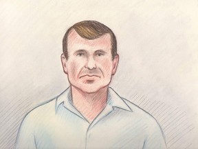 Cameron Ortis, director general with the Royal Canadian Mounted Police's intelligence unit, is shown in a court sketch from his court hearing in Ottawa, Canada, September 13, 2019. Lauren Foster-MacLeod/Handout